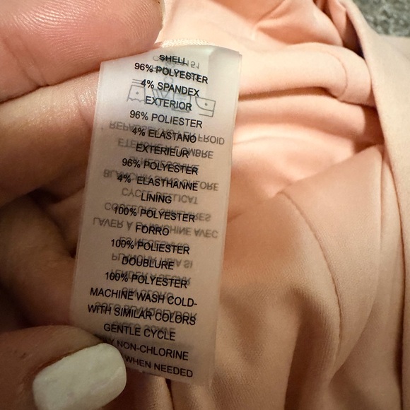 NWT Vince Camuto Pink V-Neck Sleeveless Ruffle Trim mini Dress Women’s Size 4 - Picture 5 of 11